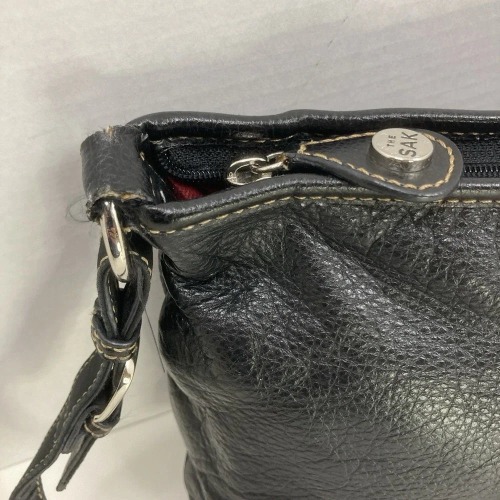 The‎ Sak Black Shoulder Strap Pebbled Leather Soft Purse Bag